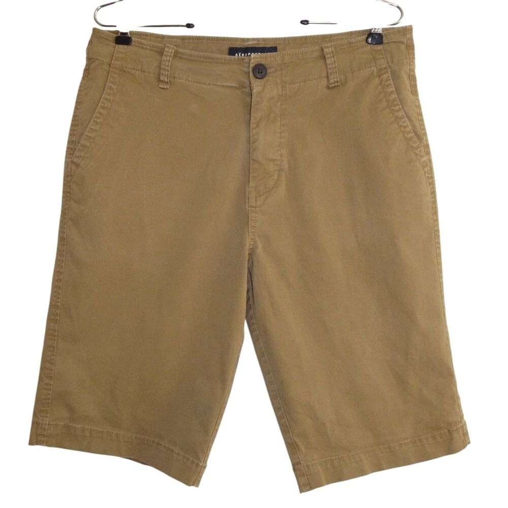 Aeropostale Longboard‎ 11.5" Tan Stretch Chino Shorts Sz 31 - Picture 2 of 7